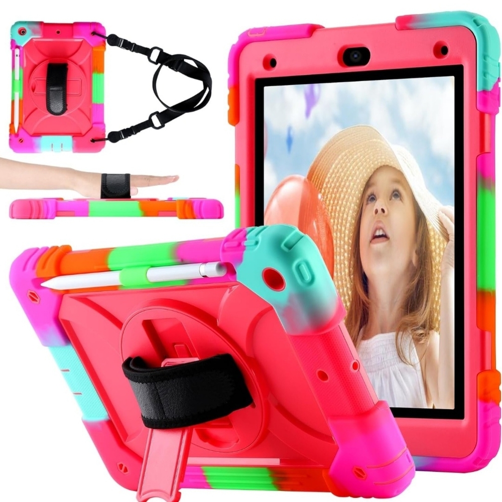 Colorful Tablet Case with Stand and Strap